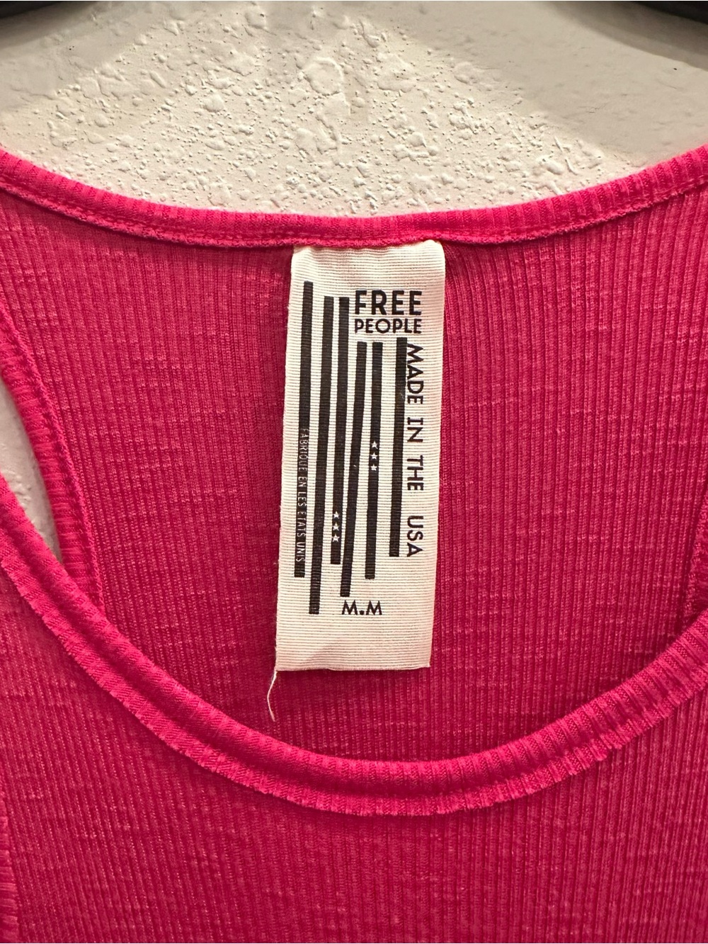 Free People Pink Ribbed Racerback Tank Boho Medium - Picture 2 of 3